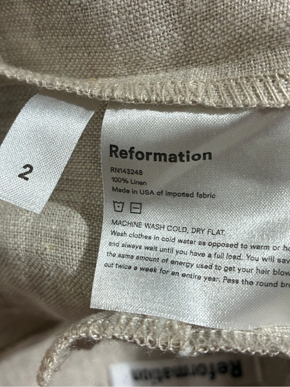 Reformation Norman High Waisted Linen Pants